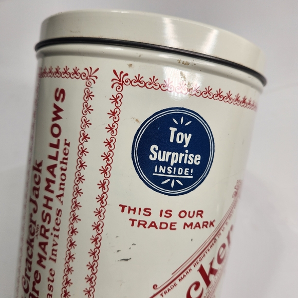 1980 Vintage Tin Kitchen Canister Cracker Jack Popcorn Confection EMPTY - Picture 7 of 16